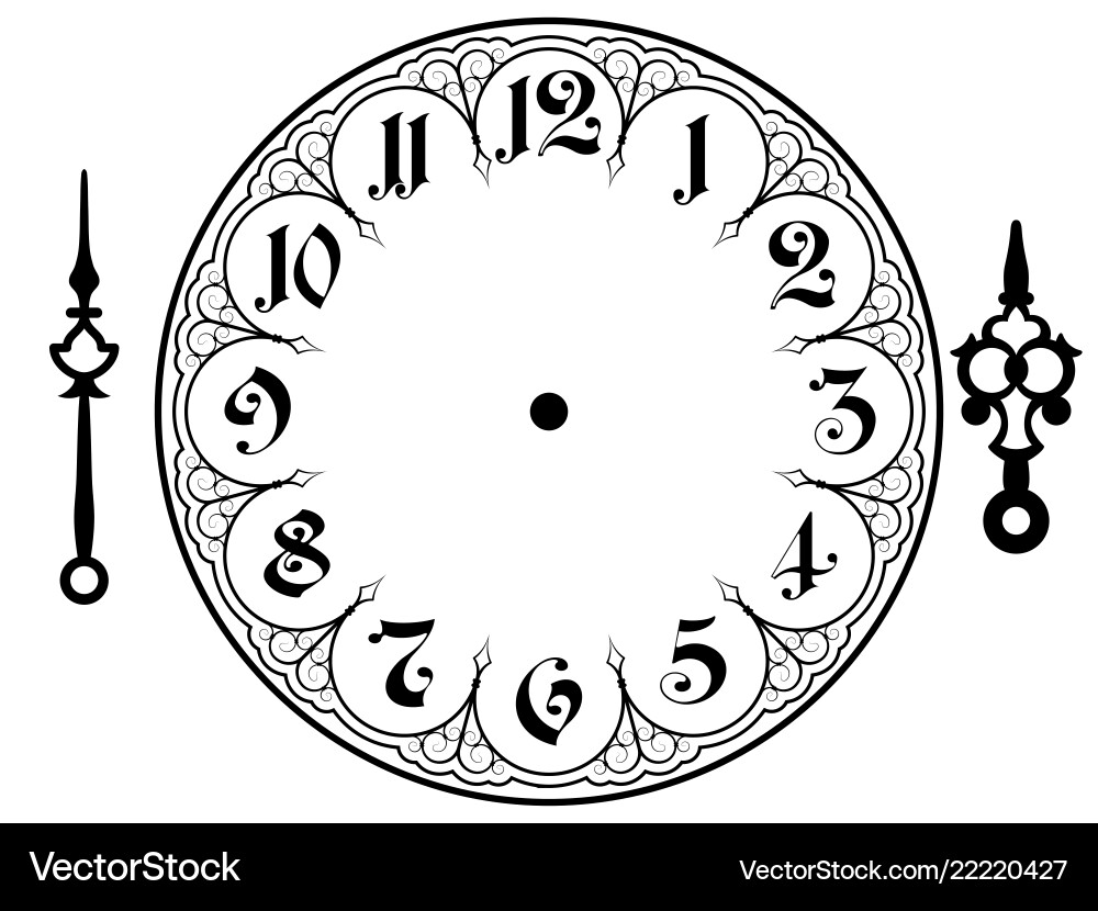 Vintage clock Royalty Free Vector Image - VectorStock