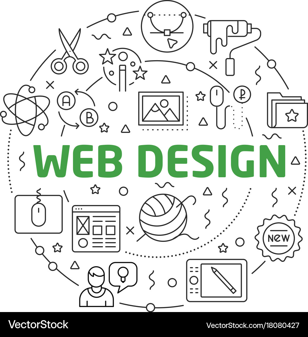 Web design linear slide Vector Image