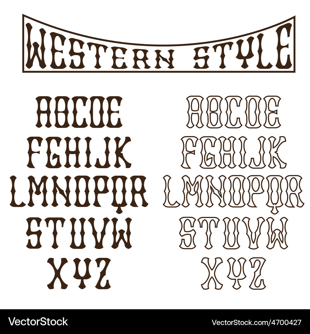 Western alphabet Vector Image