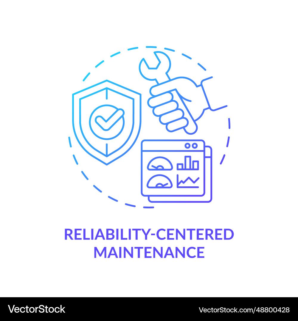 2d gradient icon reliability centered maintenance 2d gradient icon reliability centered maintenance Vector Image