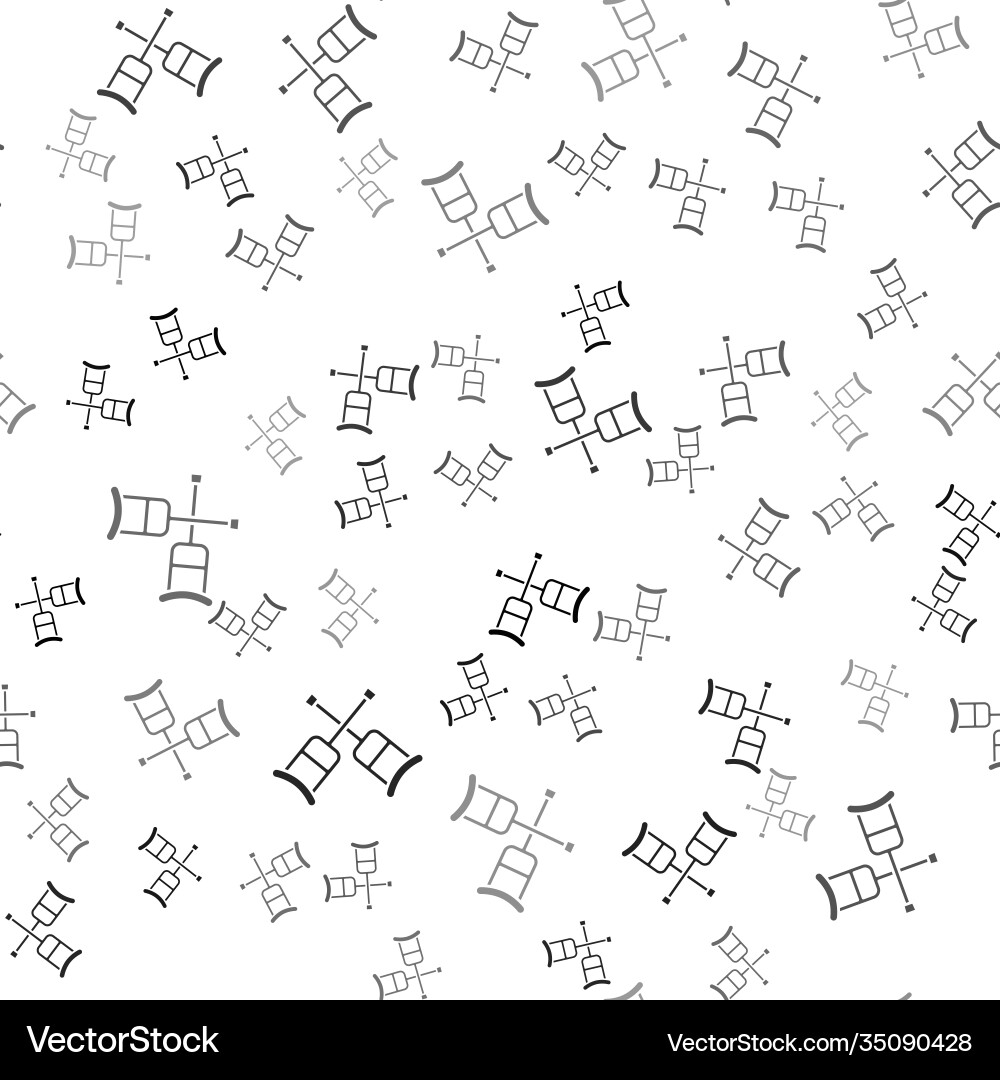 Black crutch or crutches icon isolated seamless Black crutch or crutches icon isolated seamless vector image
