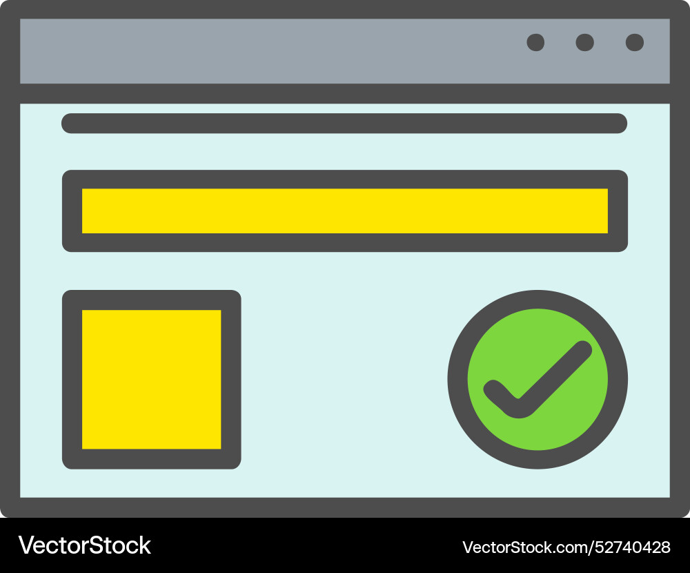 Browser line filled icon design vector image