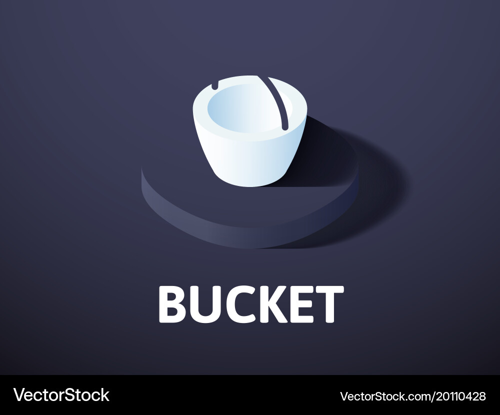 Bucket isometric icon isolated on color Vector Image