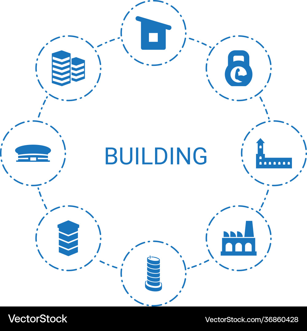 Building icons Vector Image