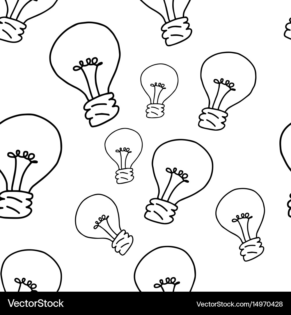 Bulb seamless pattern design vector image