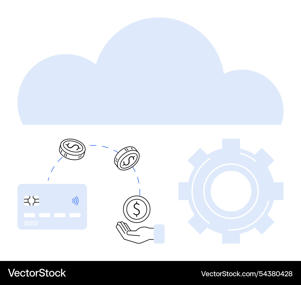 Cloud computing and digital payments integration Vector Image