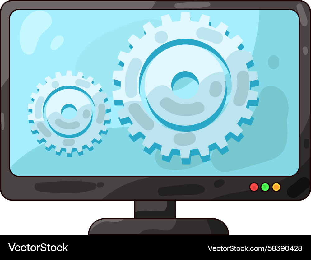 Computer System Settings Vector Image