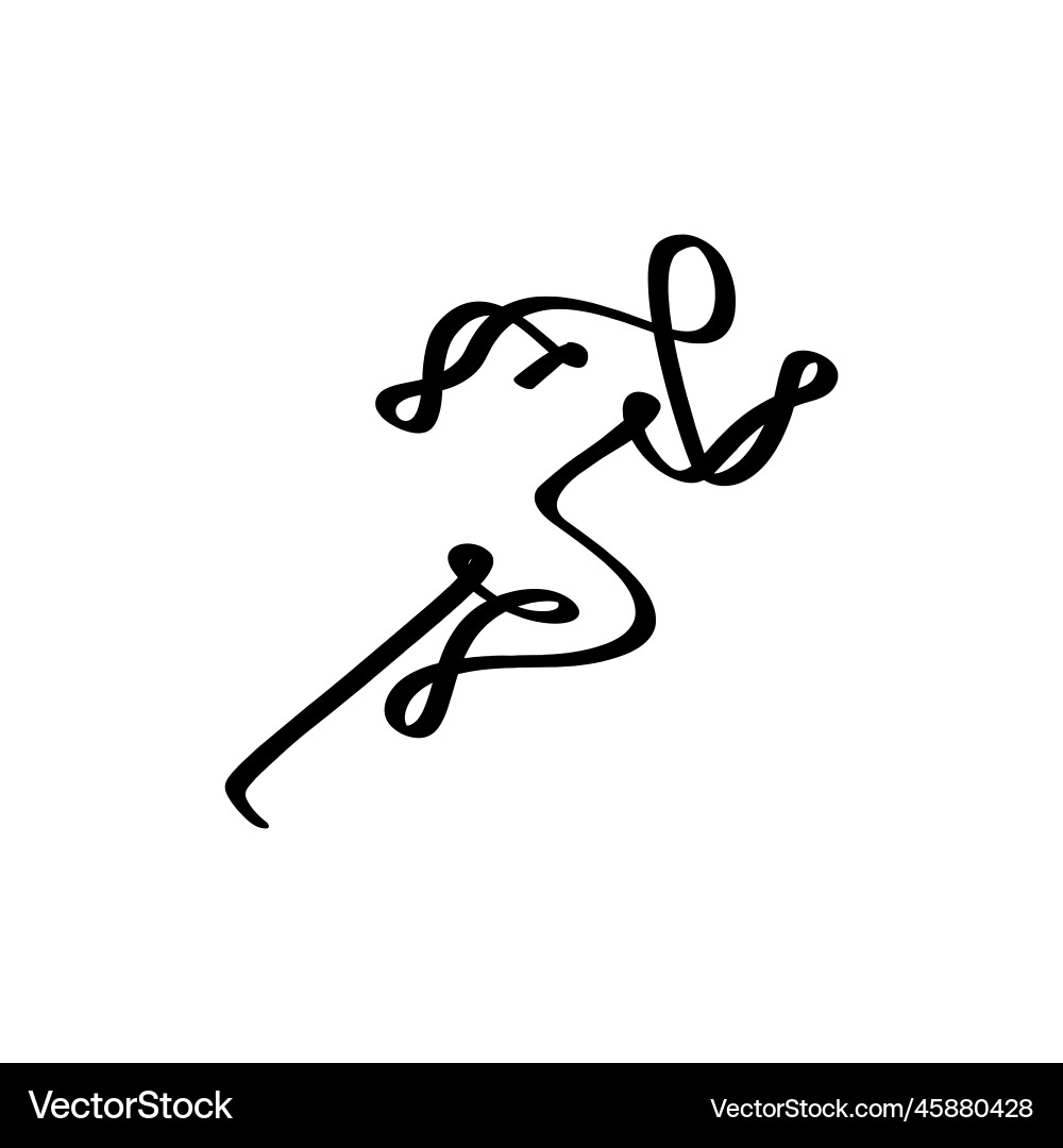Continuous line drawing person running abstract Continuous line drawing person running abstract vector image