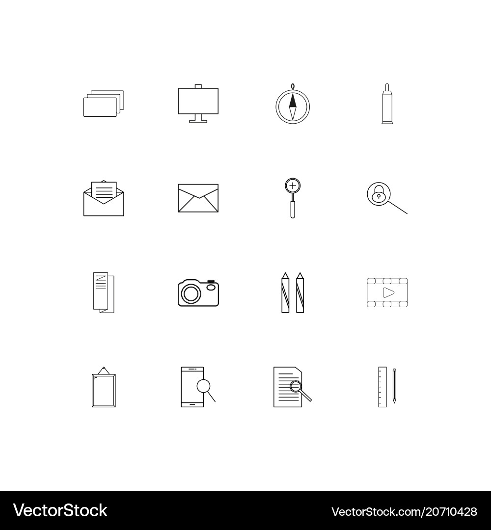 Creative process and design simple linear icons vector image