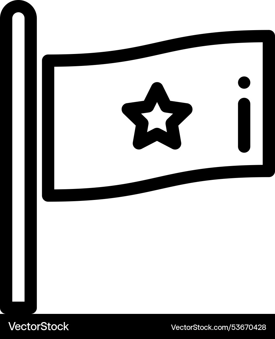 Flag icon thin linear style design isolated Vector Image