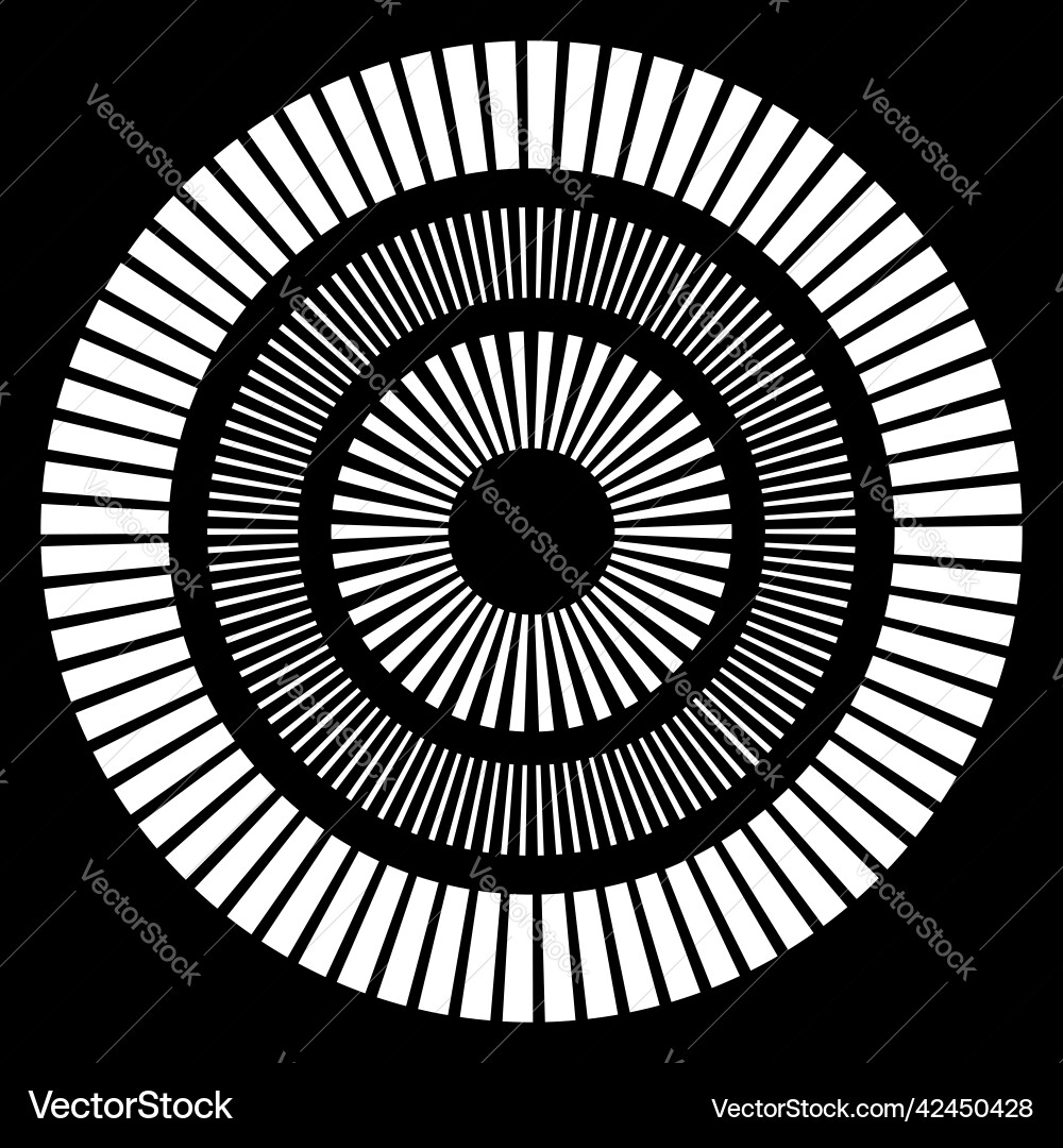 Geometric circle element with dashed lines radial Vector Image