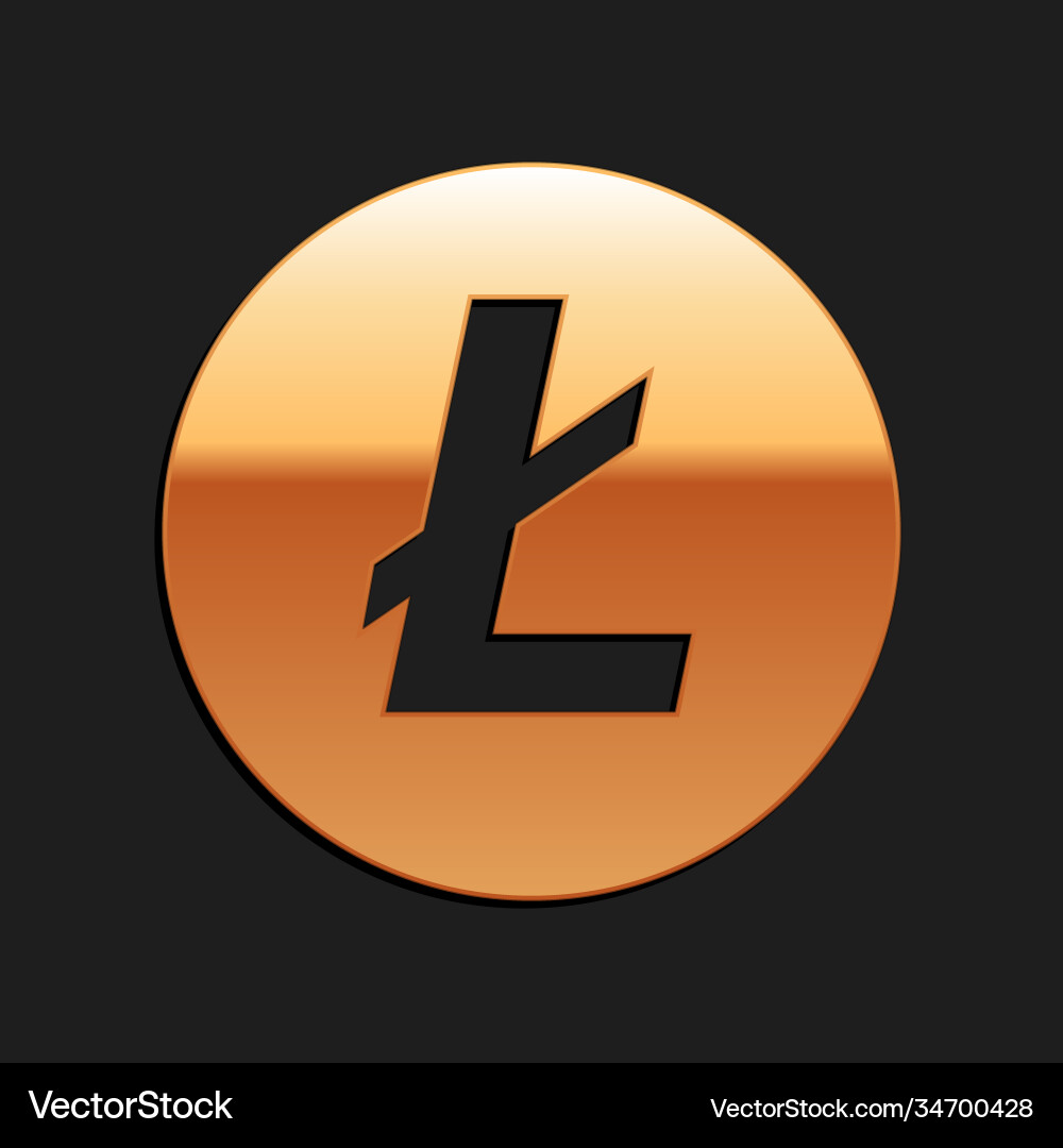 Gold cryptocurrency coin litecoin ltc icon – Royalty-Free Vector |  VectorStock