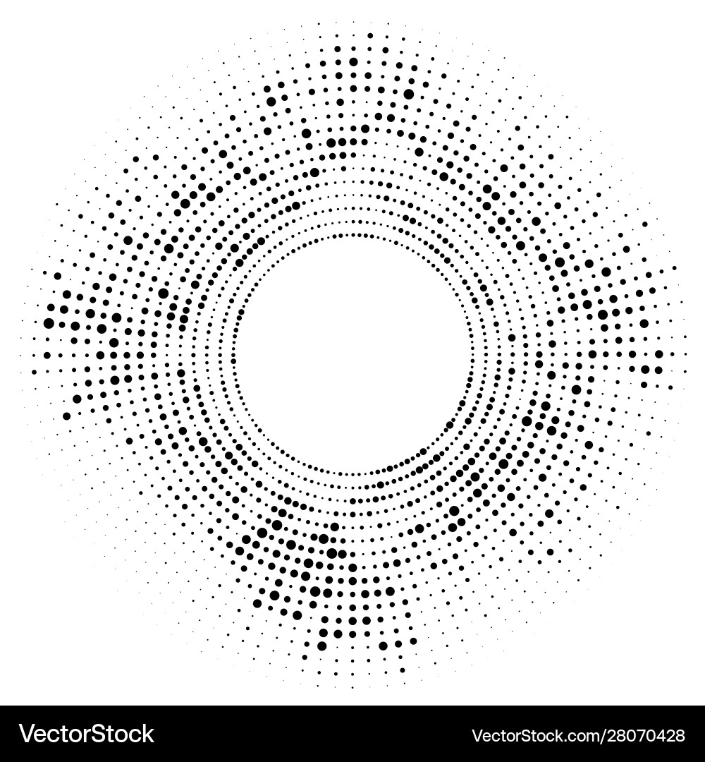 Halftone Circle with Random Dots vector image