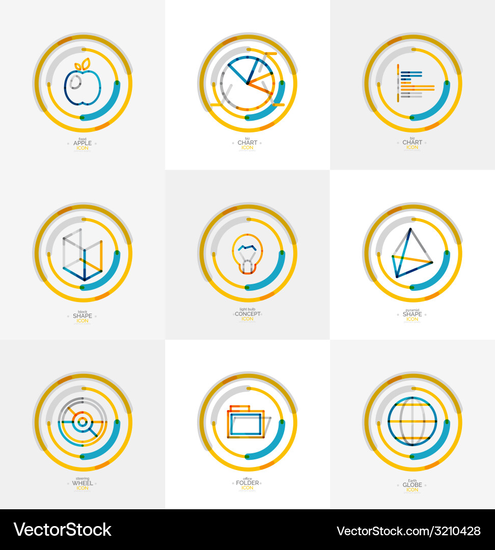 Minimal thin line design web icon set Vector Image