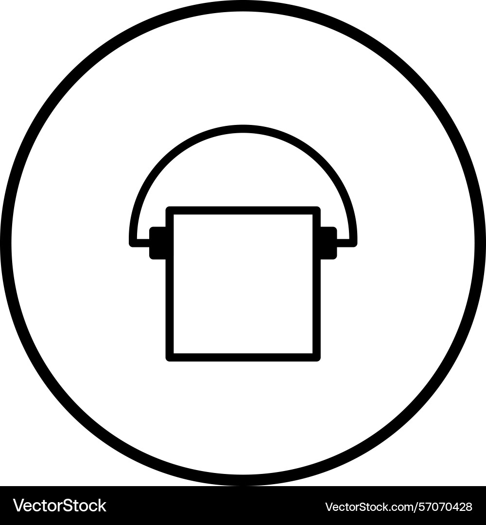 Minimalist bucket icon with circular frame Vector Image