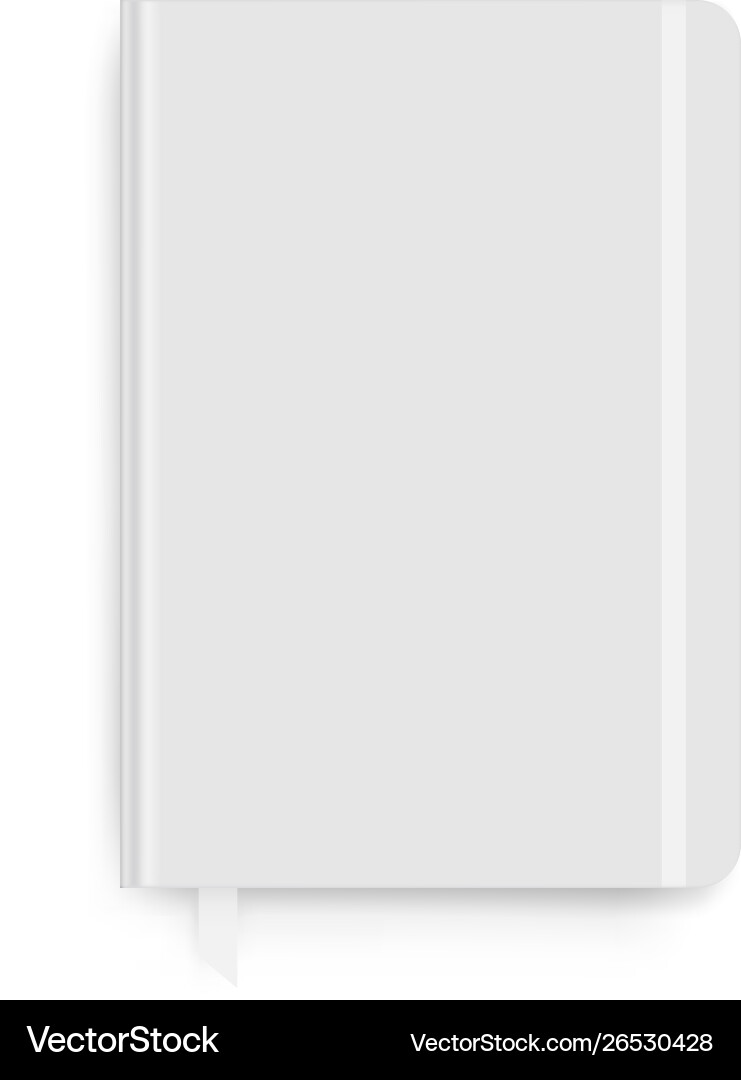 Notebook with bookmark mockup isolated vector image