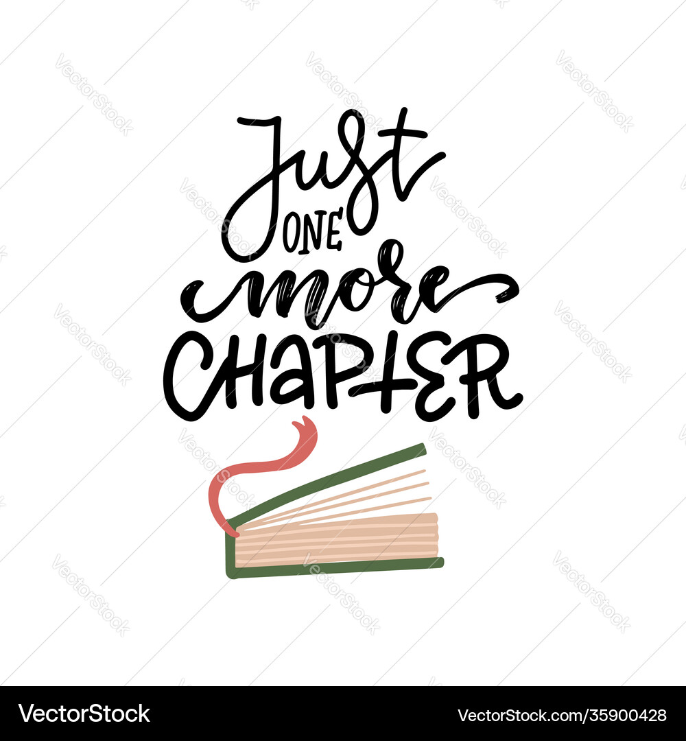 One More Chapter - Reading Text Vector Image