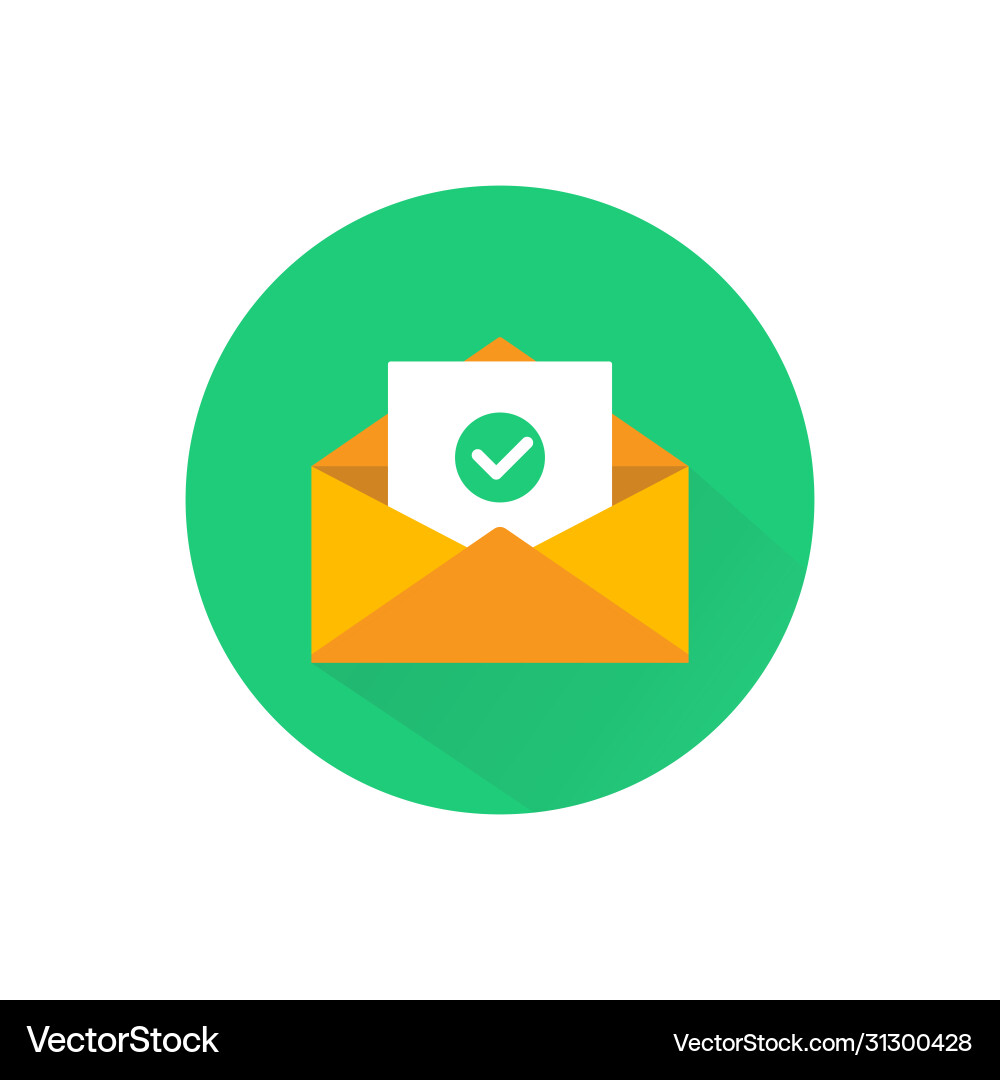 Open envelope containing check mark or email Open envelope containing check mark or email vector image