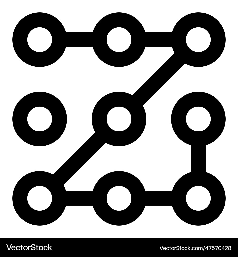 Pattern lock encryption for smartphones vector image