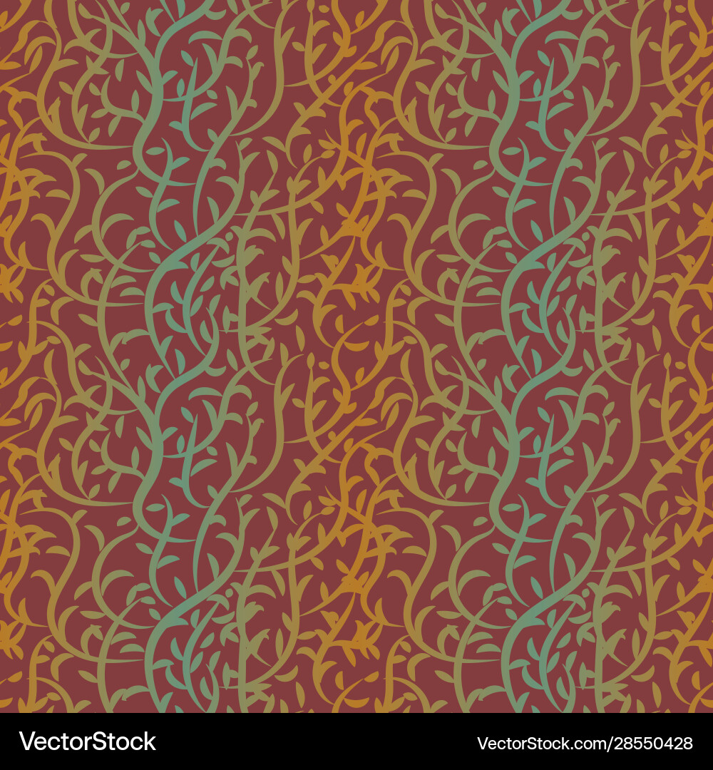 Pattern with rust and teal colored branches Pattern with rust and teal colored branches vector image
