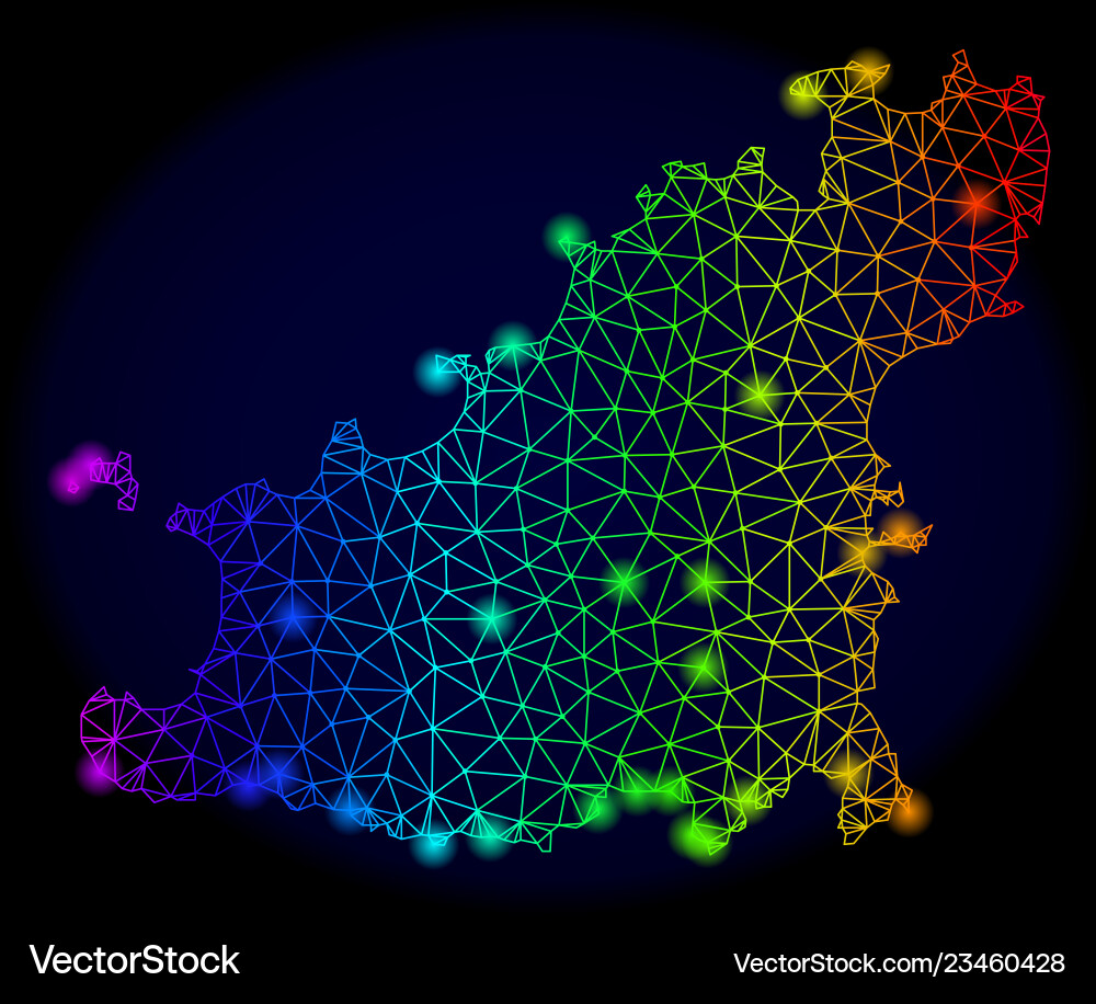 Polygonal network spectrum mesh map Vector Image