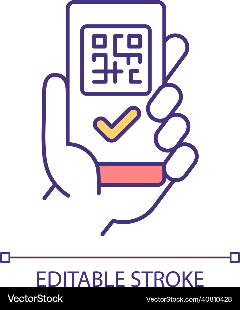 Qr code check rgb color icon Vector Image