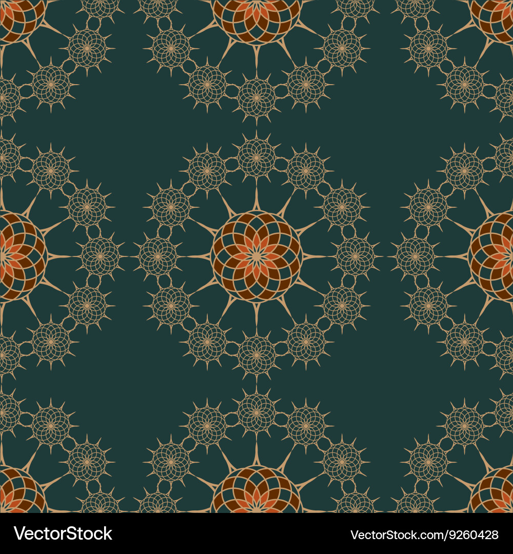 Seamless pattern on a dark green background vector image