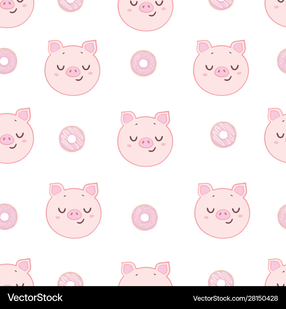 Seamless pattern with a pig and food Seamless pattern with a pig and food vector image