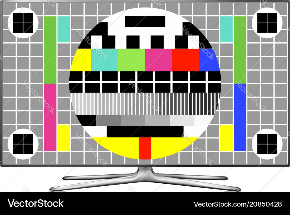 Tv test pattern screen Royalty Free Vector Image