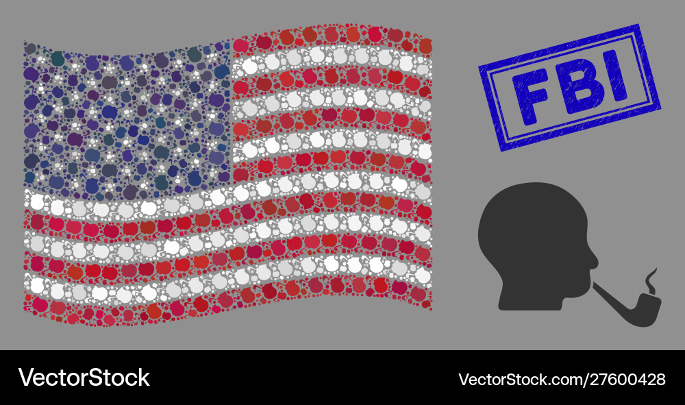 Usa flag collage smoking detective and distress Usa flag collage smoking detective and distress vector image