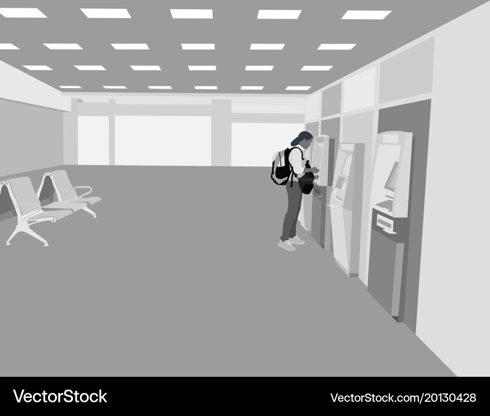 Using an atm service vector image