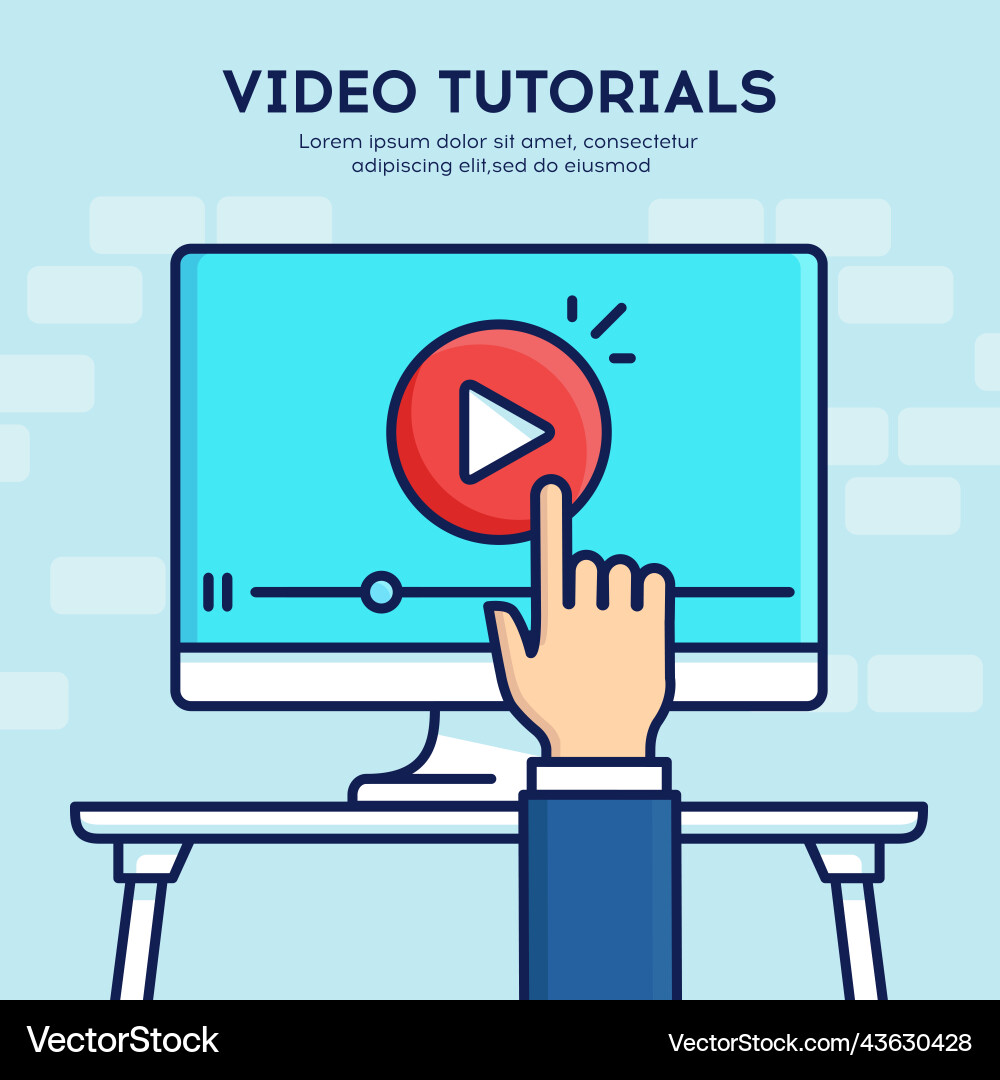 Video tutorials icon concept Video tutorials icon concept vector image