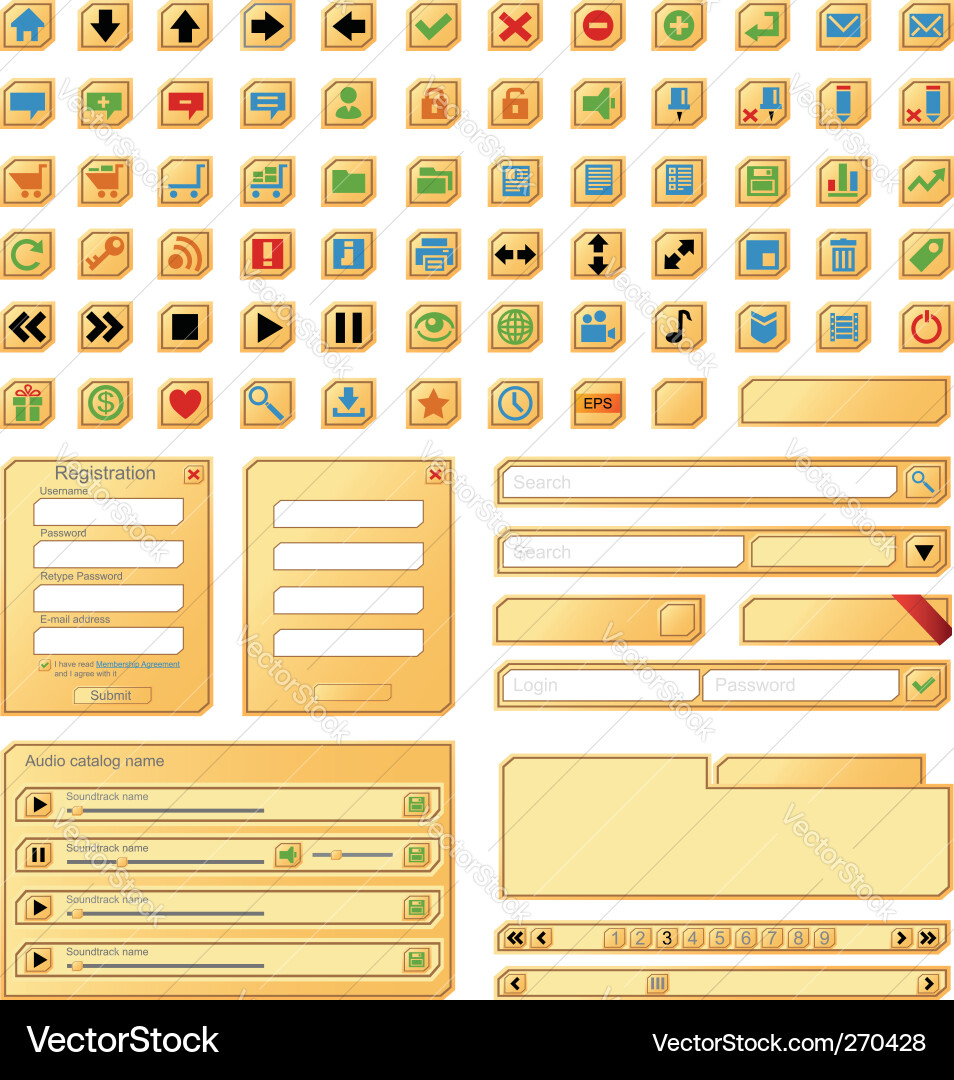 Web design elements vector image