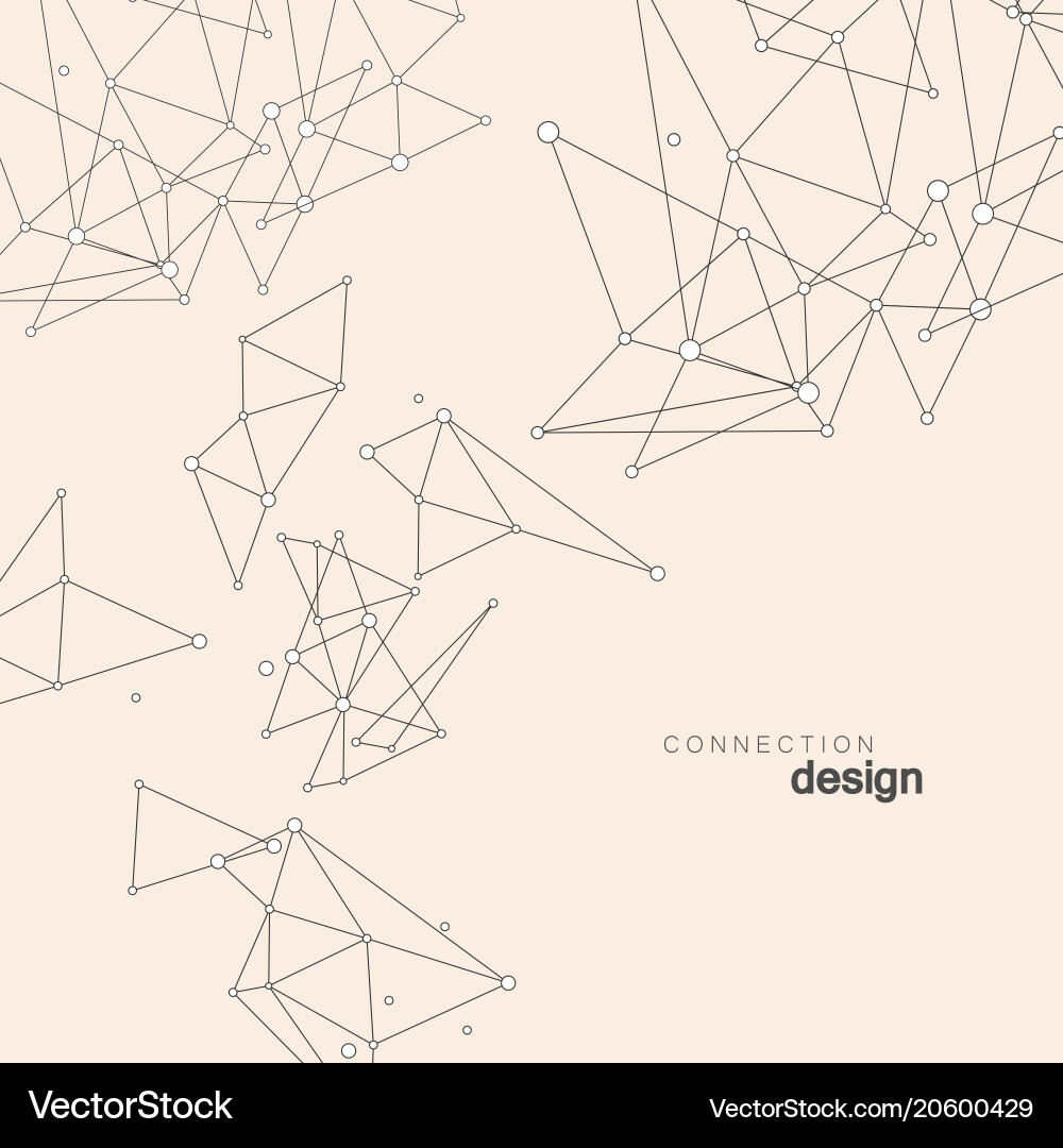 Abstract network background with dots and lines vector image