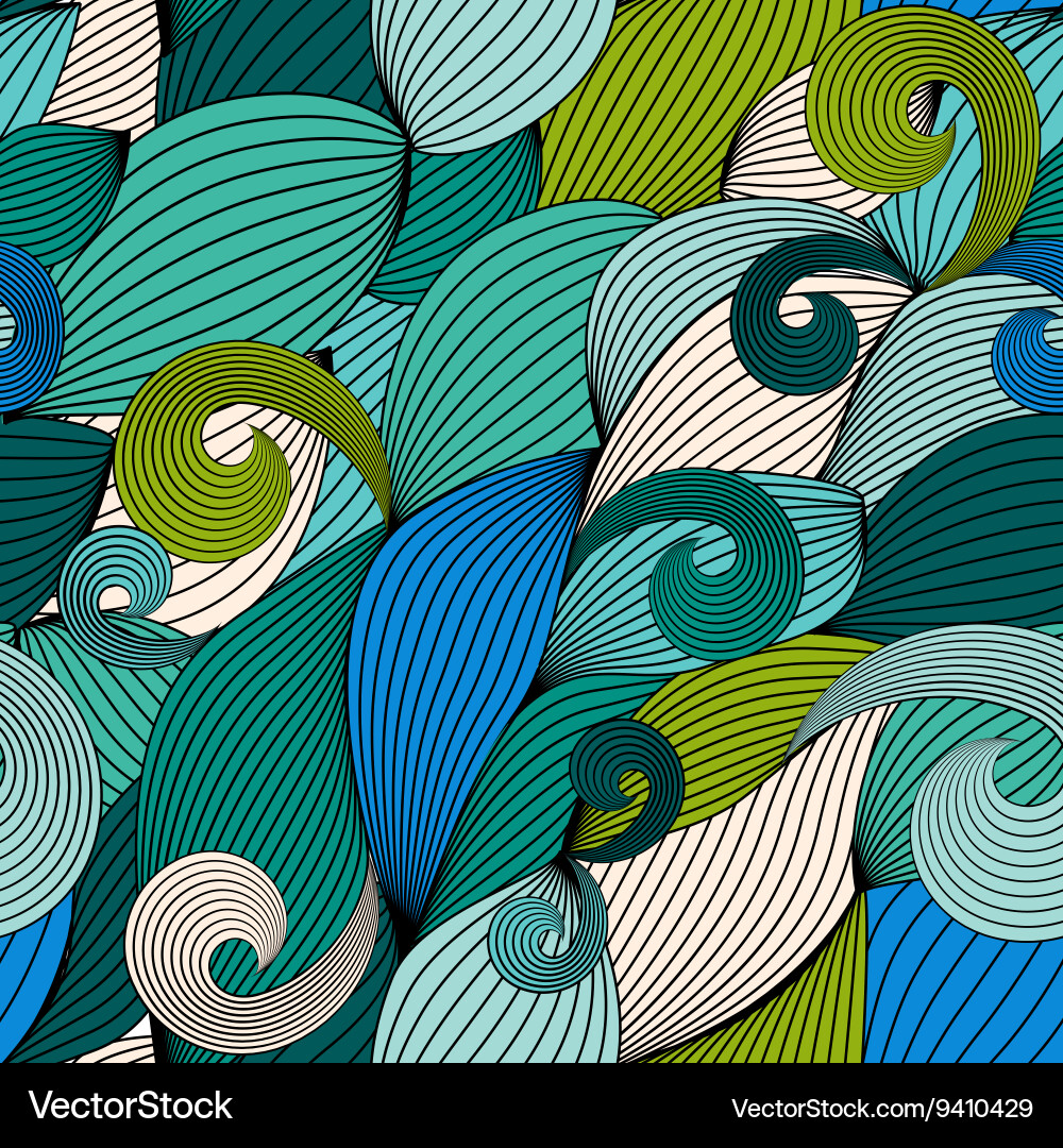Abstract wave seamless pattern background vector image