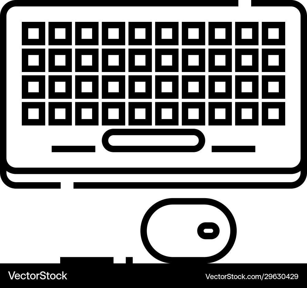 Computer keyboard line icon concept sign outline Computer keyboard line icon concept sign outline vector image