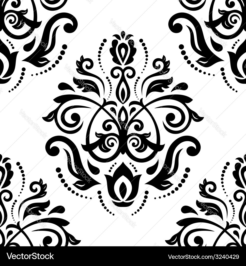 Damask seamless pattern orient background Vector Image