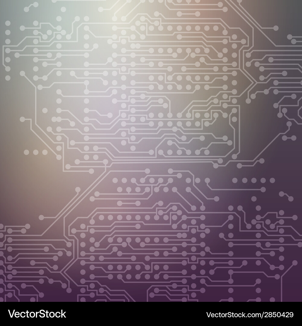 Electronic Circuit Background - Microchip Pattern Vector Image