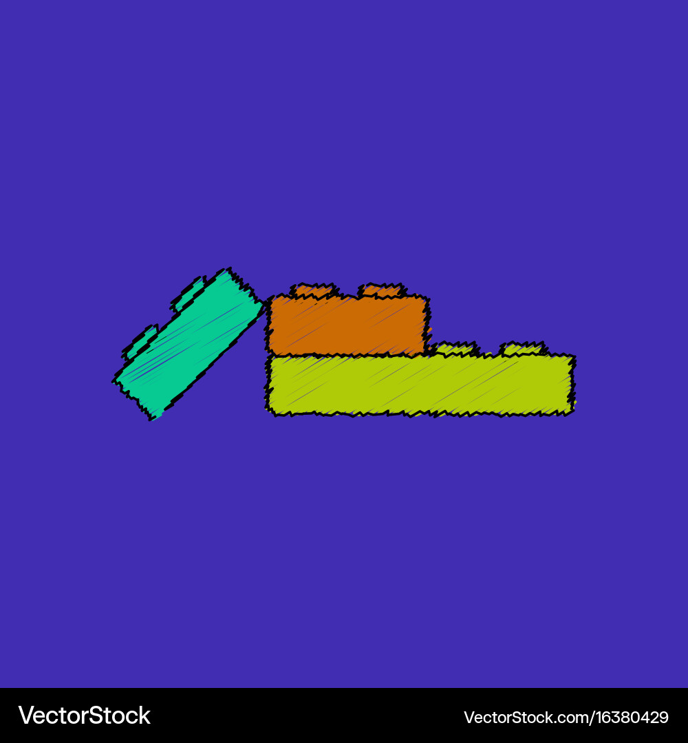 Flat shading style icon lego constructor vector image