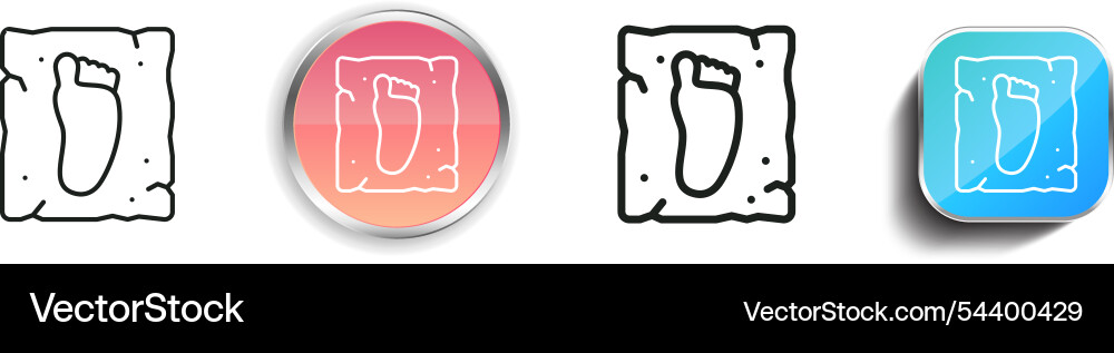 Footprint icon thin linear regular and button Footprint icon thin linear regular and button vector image