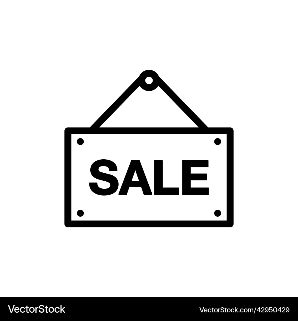 Line sale hanging sign icon discount gift Line sale hanging sign icon discount gift vector image