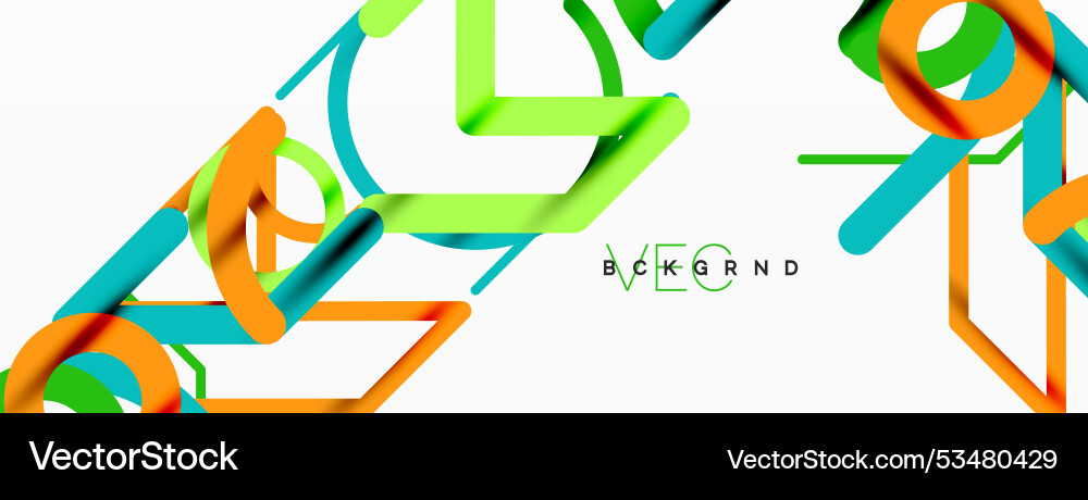 Linear design colorful circles and lines Vector Image