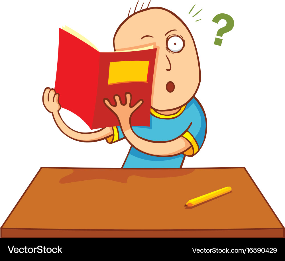 Man table - reading Vector Image