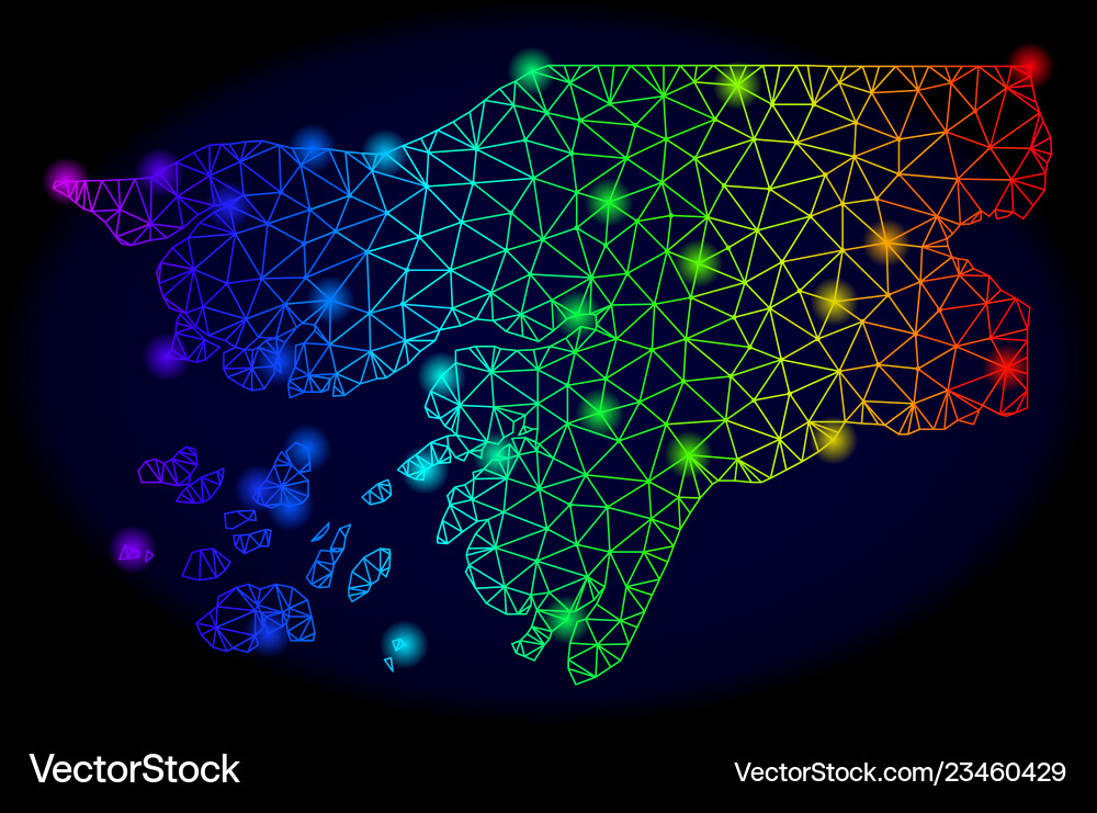 Polygonal 2d spectrum mesh map of guinea Vector Image