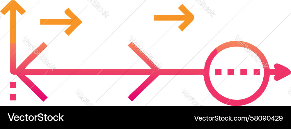 Process Flow Chart with Circular End Vector Image