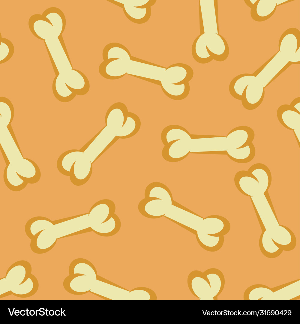 Seamless Orange Bone Pattern vector image