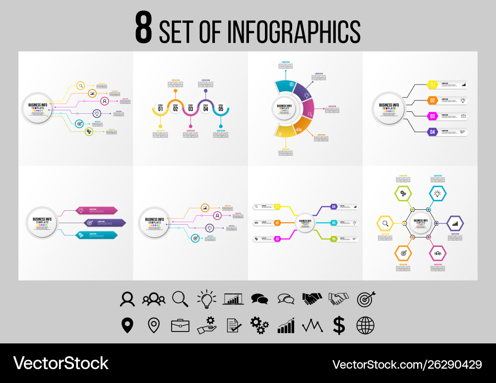 Set of infographics elements design template Set of infographics elements design template vector image