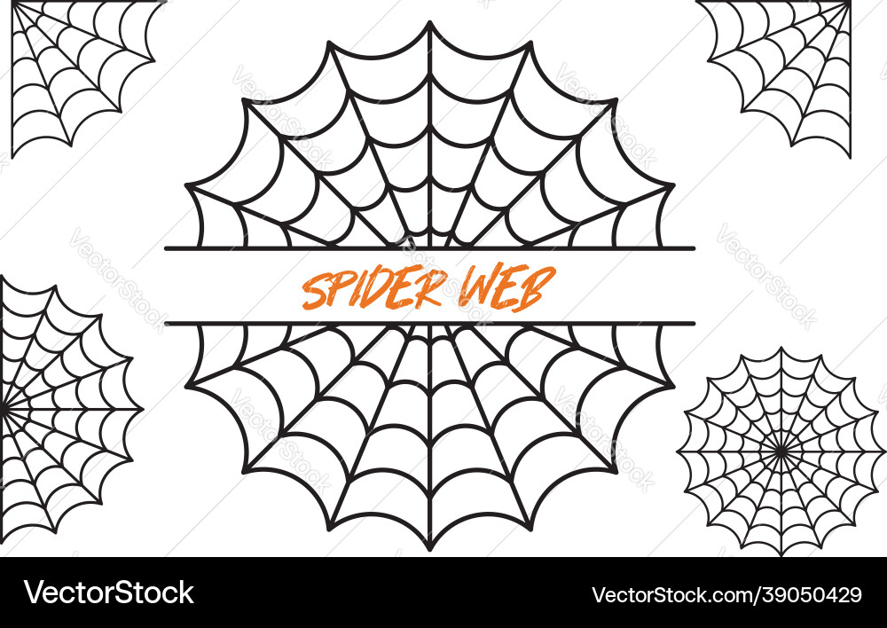 Set of spider web symbols realistic spiderweb Set of spider web symbols realistic spiderweb vector image