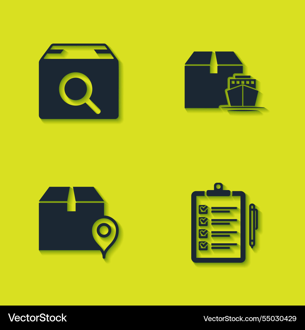 Set search package verification of delivery list Set search package verification of delivery list vector image
