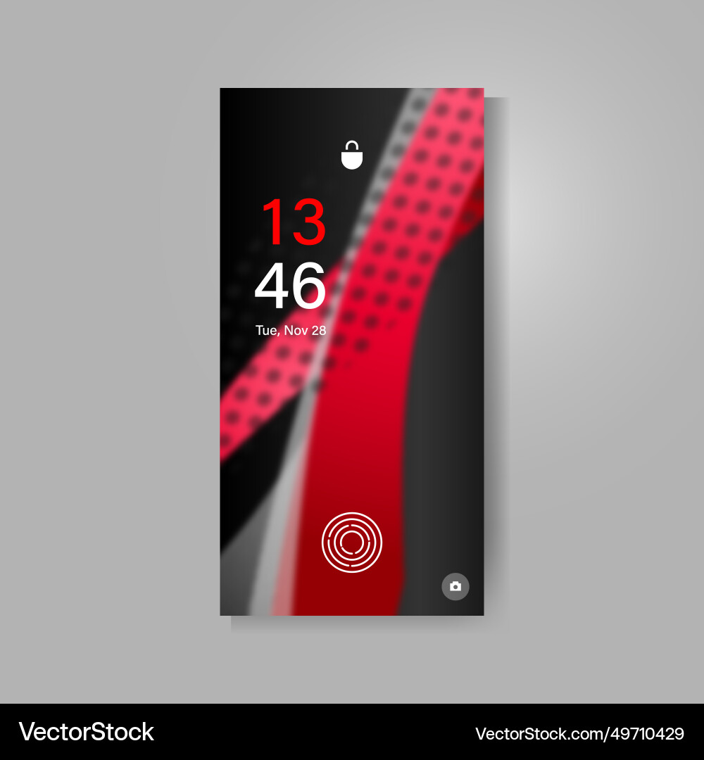 Smartphone screen with dynamic abstract wavy Vector Image